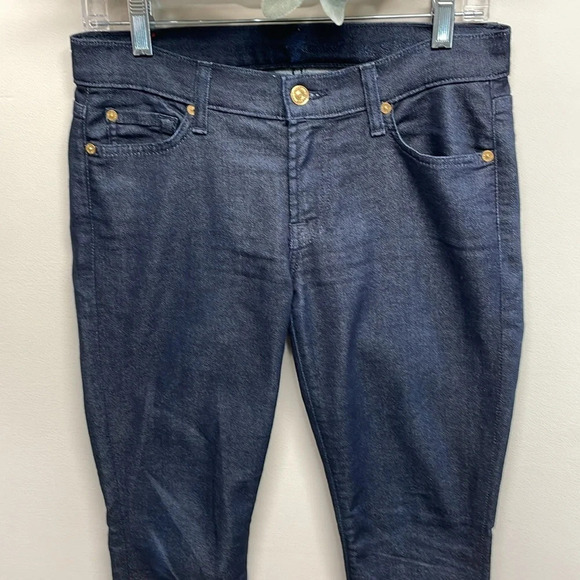NWOT 7 For All Mankind The Skinny Dark Wash Denim Jeans 27 - Picture 5 of 16